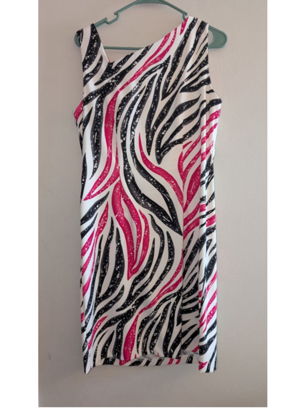 Dressbarn Zebra Print Sleeveless Dress Size 12 White Black Pink, Women's - Picture 6 of 7